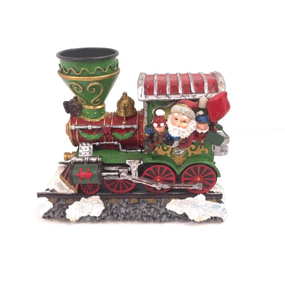 Vintage Holiday Time Christmas Train Candle Holder 3-Piece Set Total Length 17” - Picture 2 of 14